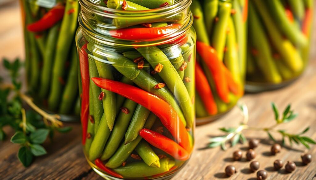 spicy pickled green beans