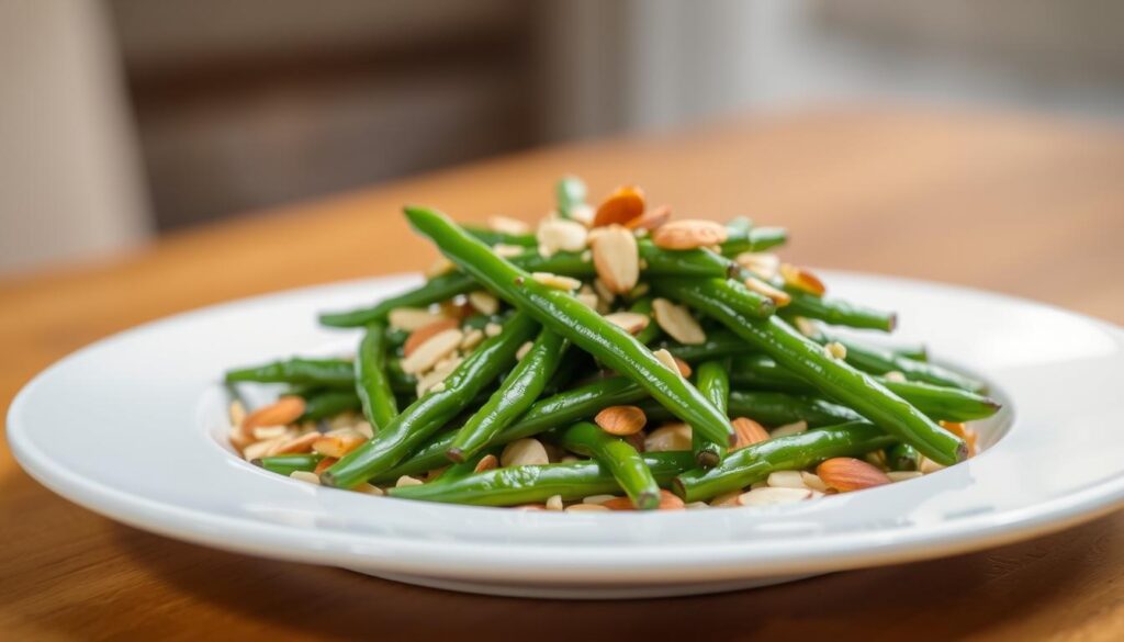 delicious green beans almondine