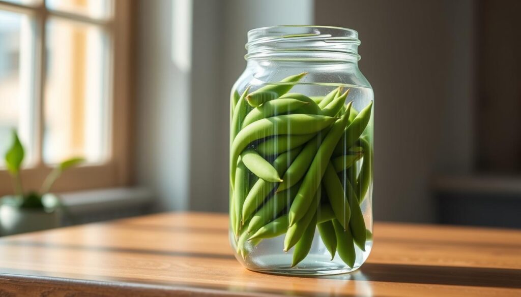 storing green beans in water method